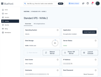 Bluehost Console2