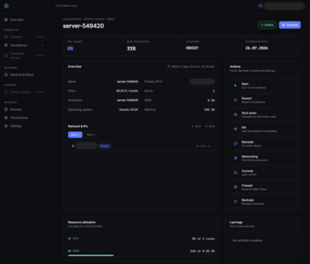 Cube Hosting Controlpanel