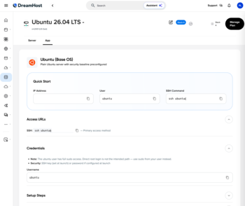 Dreamhost Console
