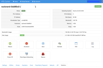 Racknerd Dashboard